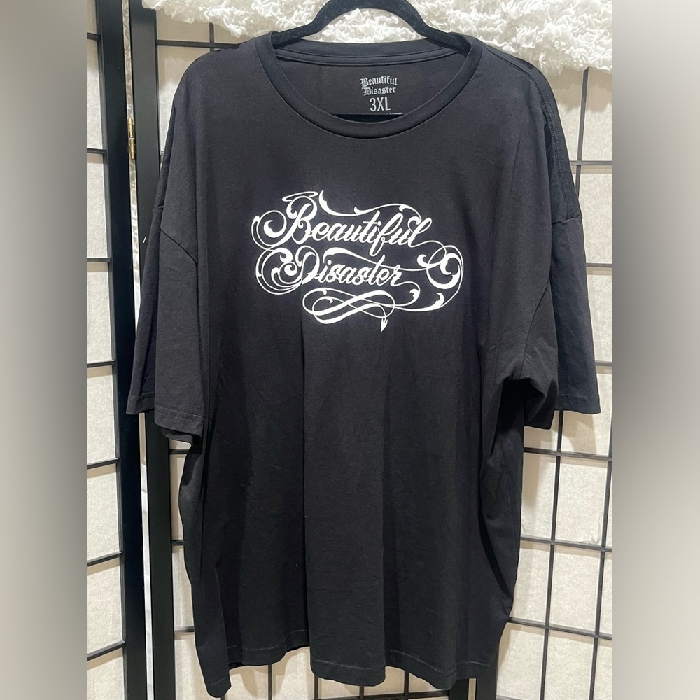 Beautiful Disaster Graphic T-Shirt GRUNGE, GOTHIC WOMENS 3XL